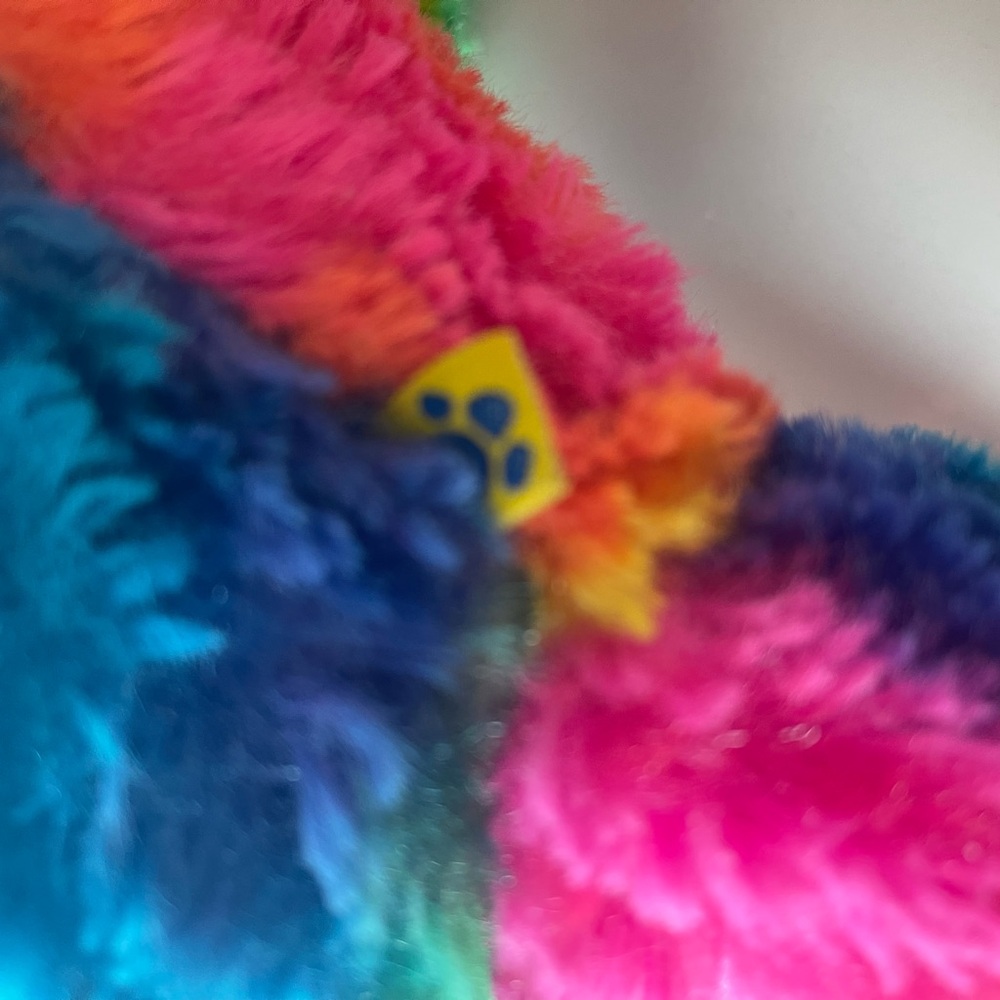 Build-A-Bear Rainbow Plush Teddy - Multicolor Tie-Dye Fur 2013 - Picture 7 of 7